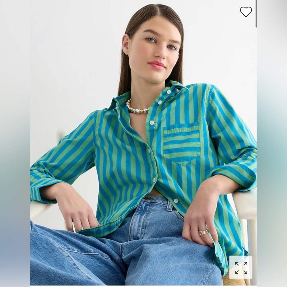J.Crew Classic-fit cotton poplin shirt in stripe